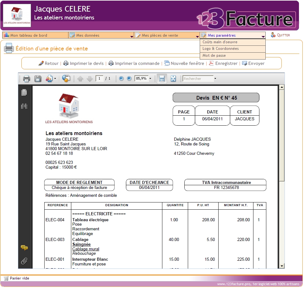 Devis  Facture